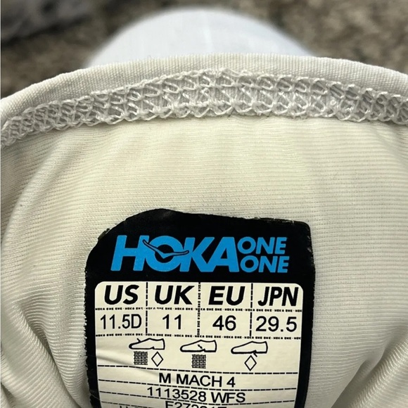 Hoka One One Mach 4 Mens White Fiesta ProFly Running Shoes Size 11.5 - Picture 8 of 8